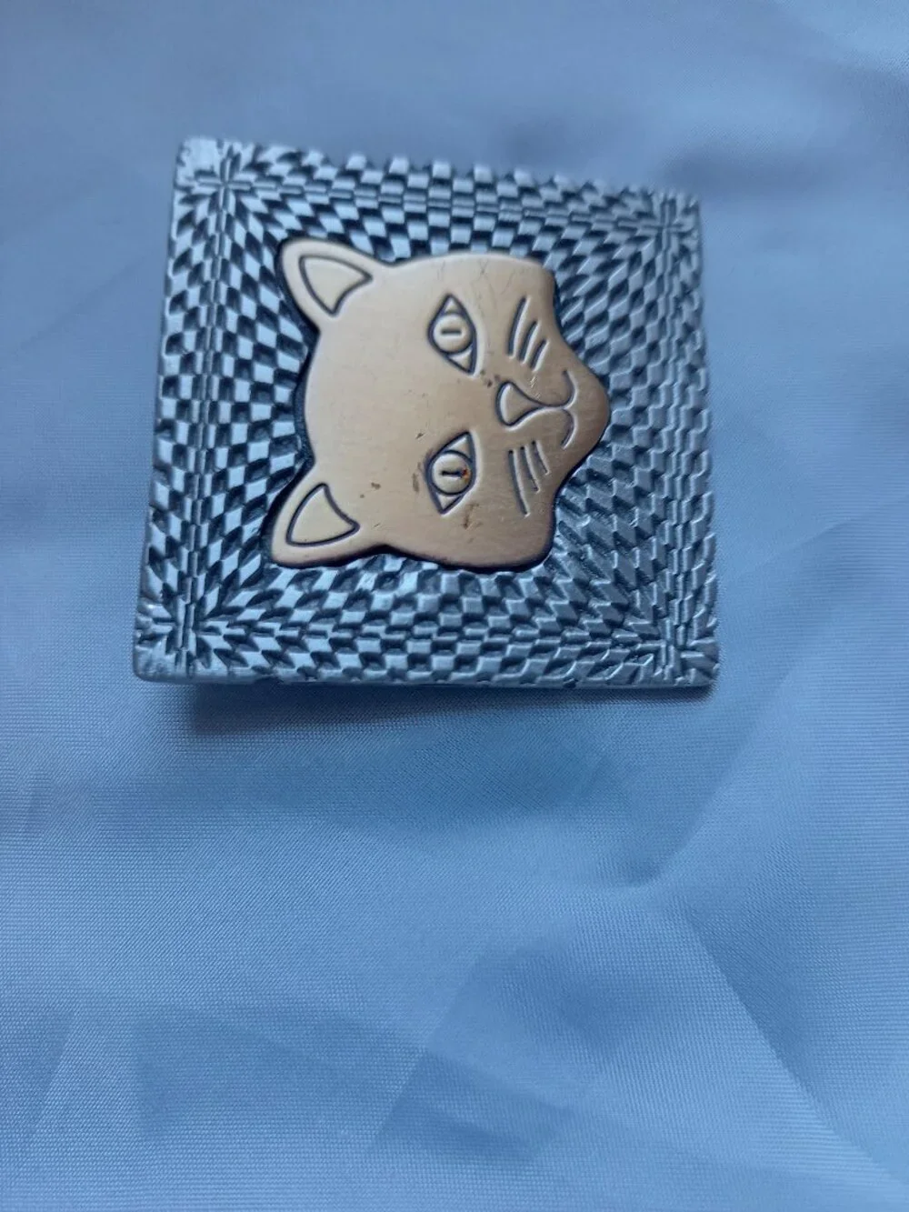 Two tone cat brooch